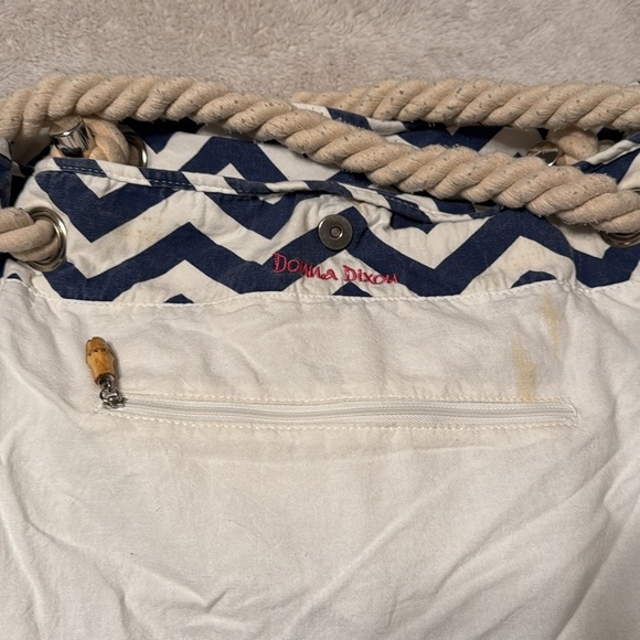 ๐ผ Large Donna Dixon Chevron, Multi-Purpose, Tote โ Navy Blue & White - Picture 11 of 12